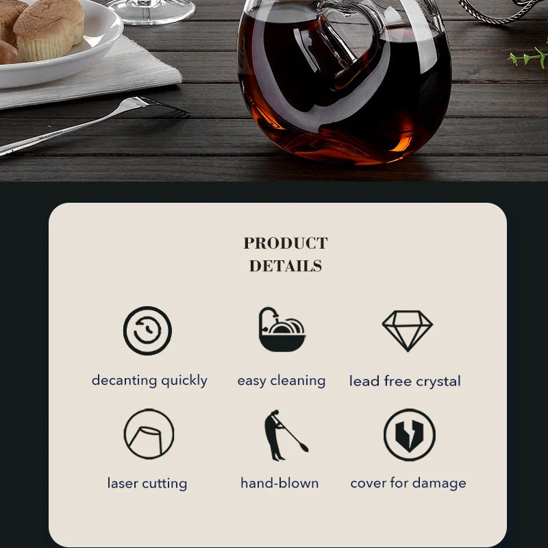 Vinho Decanter Crystal Love Shape, Design Exclusivo Wine Gift Accessories