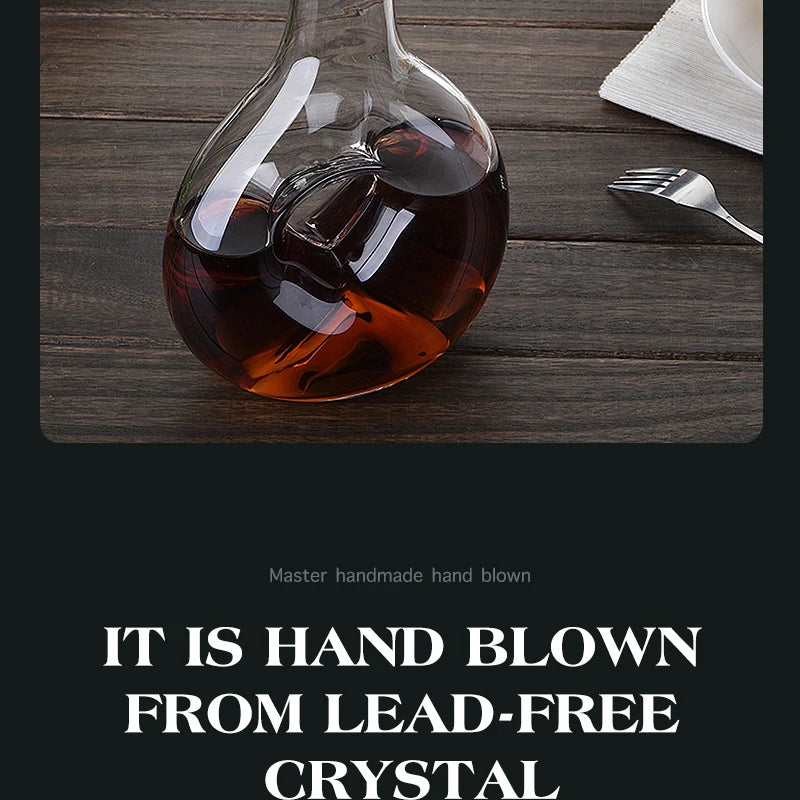 Vinho Decanter Crystal Love Shape, Design Exclusivo Wine Gift Accessories