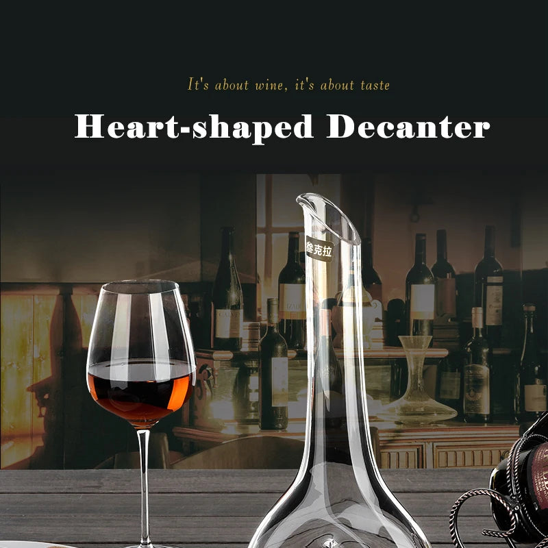 Vinho Decanter Crystal Love Shape, Design Exclusivo Wine Gift Accessories