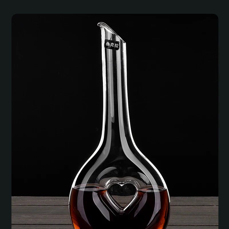 Vinho Decanter Crystal Love Shape, Design Exclusivo Wine Gift Accessories