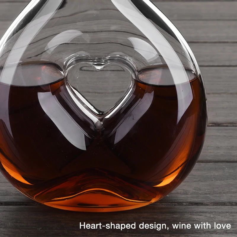 Vinho Decanter Crystal Love Shape, Design Exclusivo Wine Gift Accessories