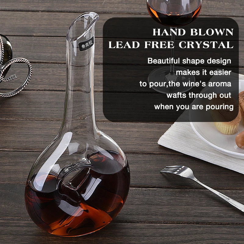 Vinho Decanter Crystal Love Shape, Design Exclusivo Wine Gift Accessories